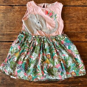 Mini Boden elephant dress with jungle animal skirt